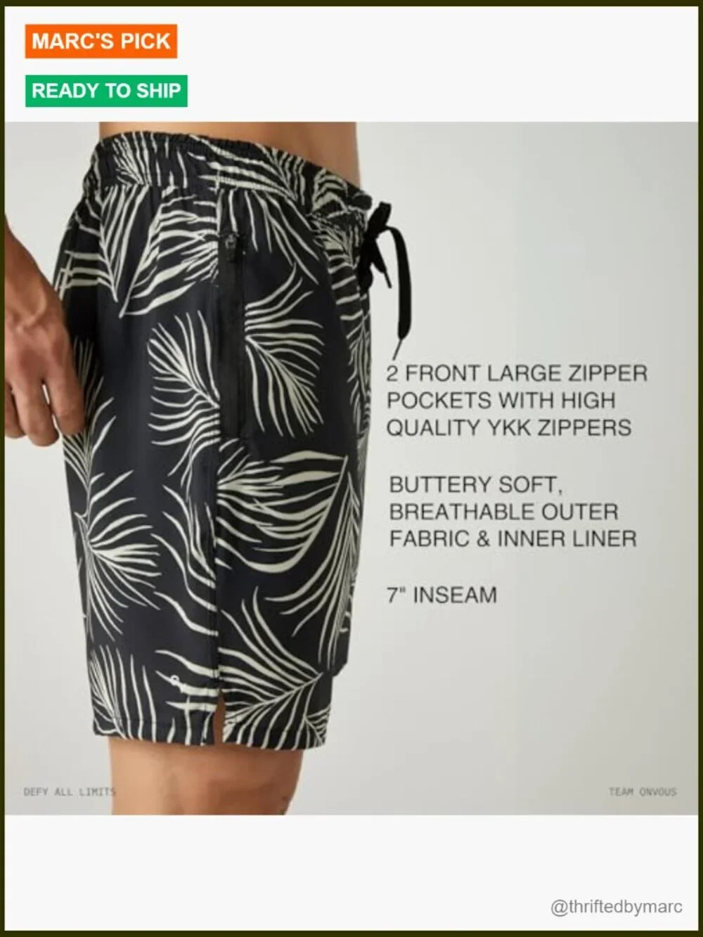 Men's 7-Inch Swim Trunks with Liner, Quick Dry Polyester Spandex